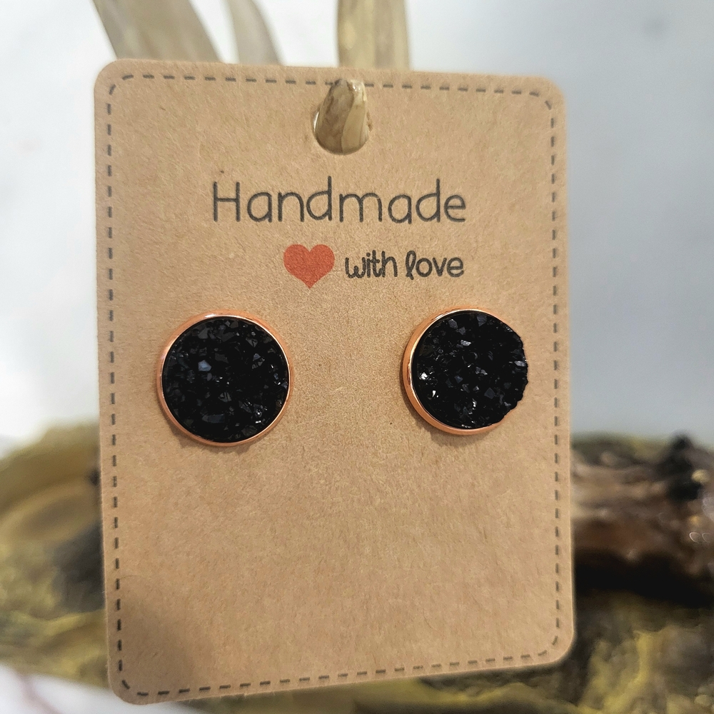 Black and Copper Handmade Earrings